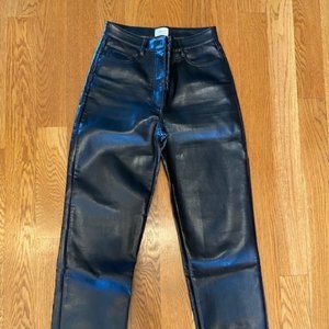 Aritzia Melina black faux leather pant - size 4